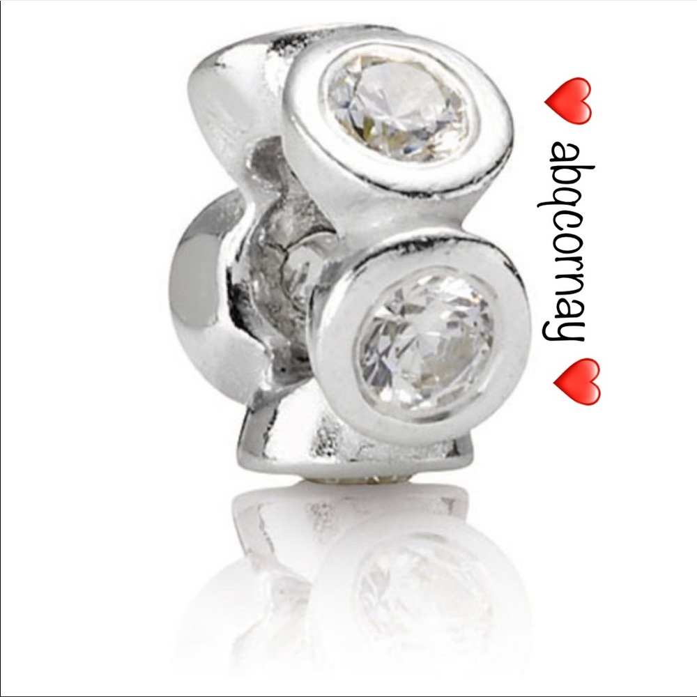 EUC Pandora 790226CZ Sterling Silver Lights Spacer w/ Clear Zirconia